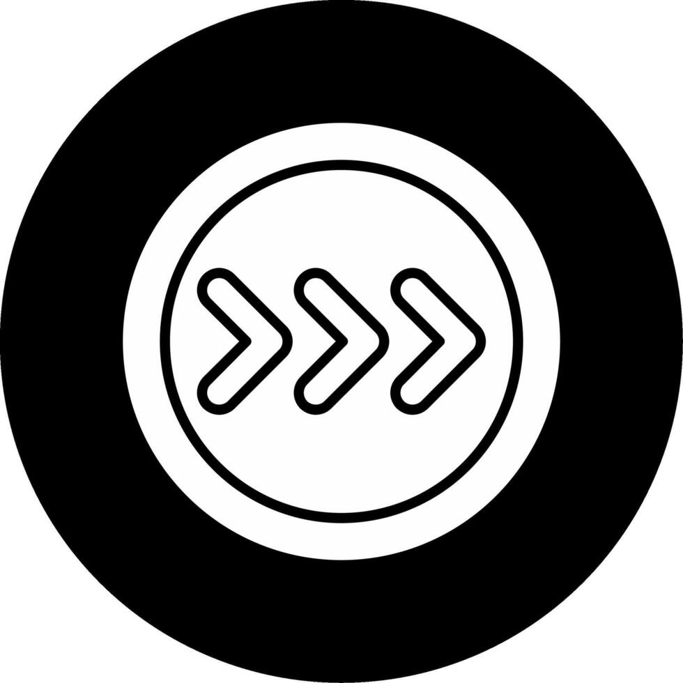 High Speed Passing Lane Icon Glyph Circle Inverted vector
