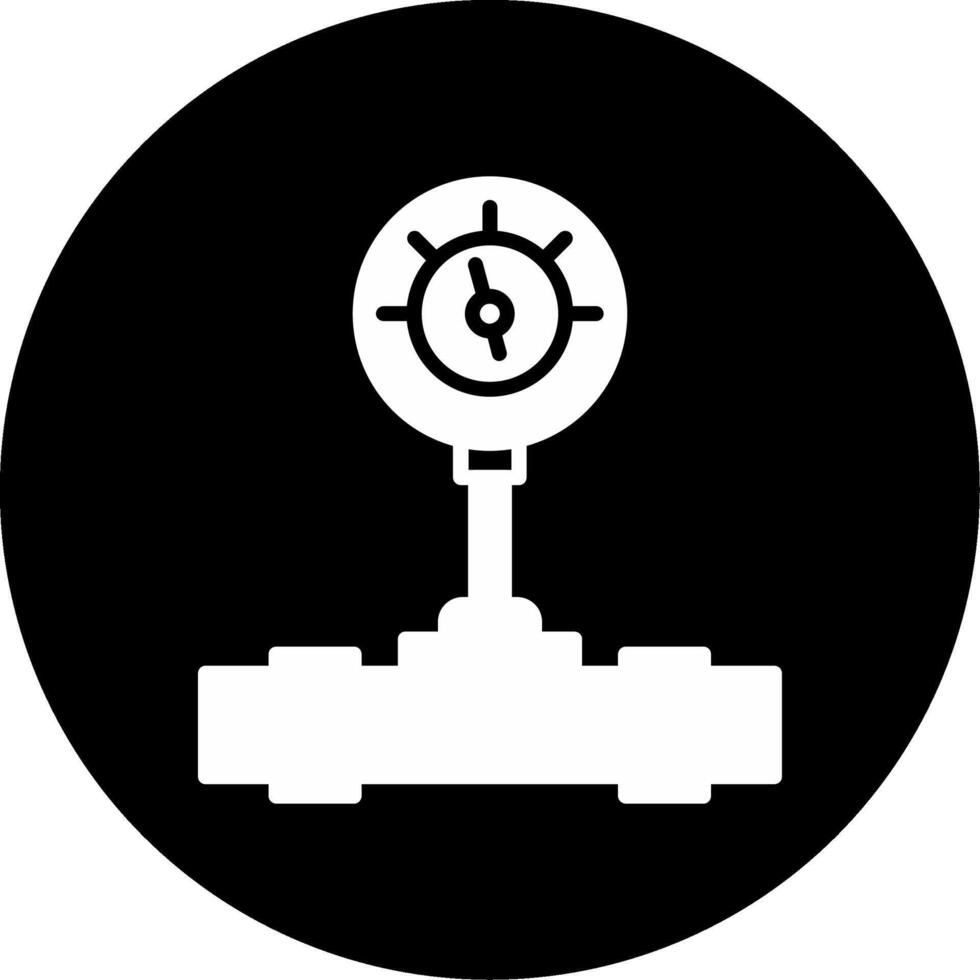 Oil Pressure Monitoring Gauge Glyph Circle Inverted vector
