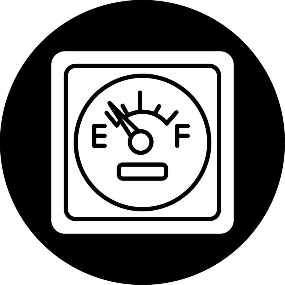 Fuel Level Gauge Icon Glyph Circle Inverted vector