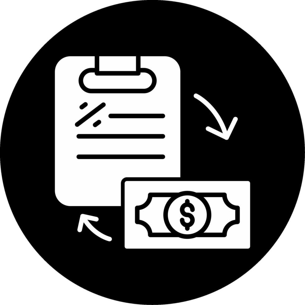 Refinancing Existing Loan Glyph Circle Inverted vector