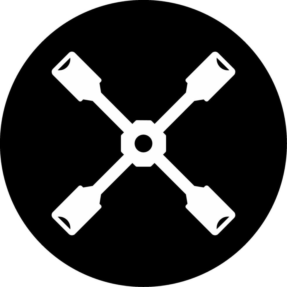 Classic Tire Iron Tool Glyph Circle Inverted vector