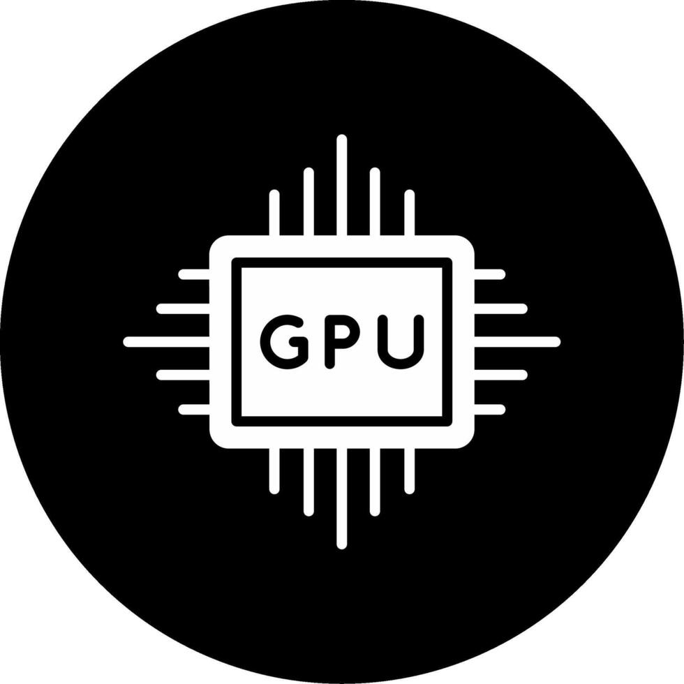 High End Graphics GPU Card Glyph Circle Inverted vector