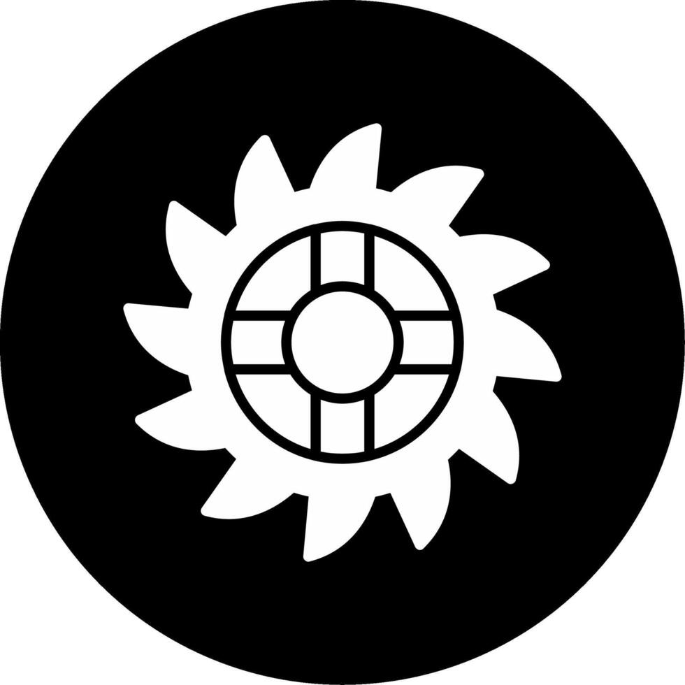 Sharp Tooth Hand Saw Glyph Circle Inverted vector