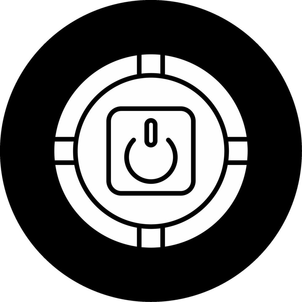 Engine Start Button Glyph Circle Inverted vector