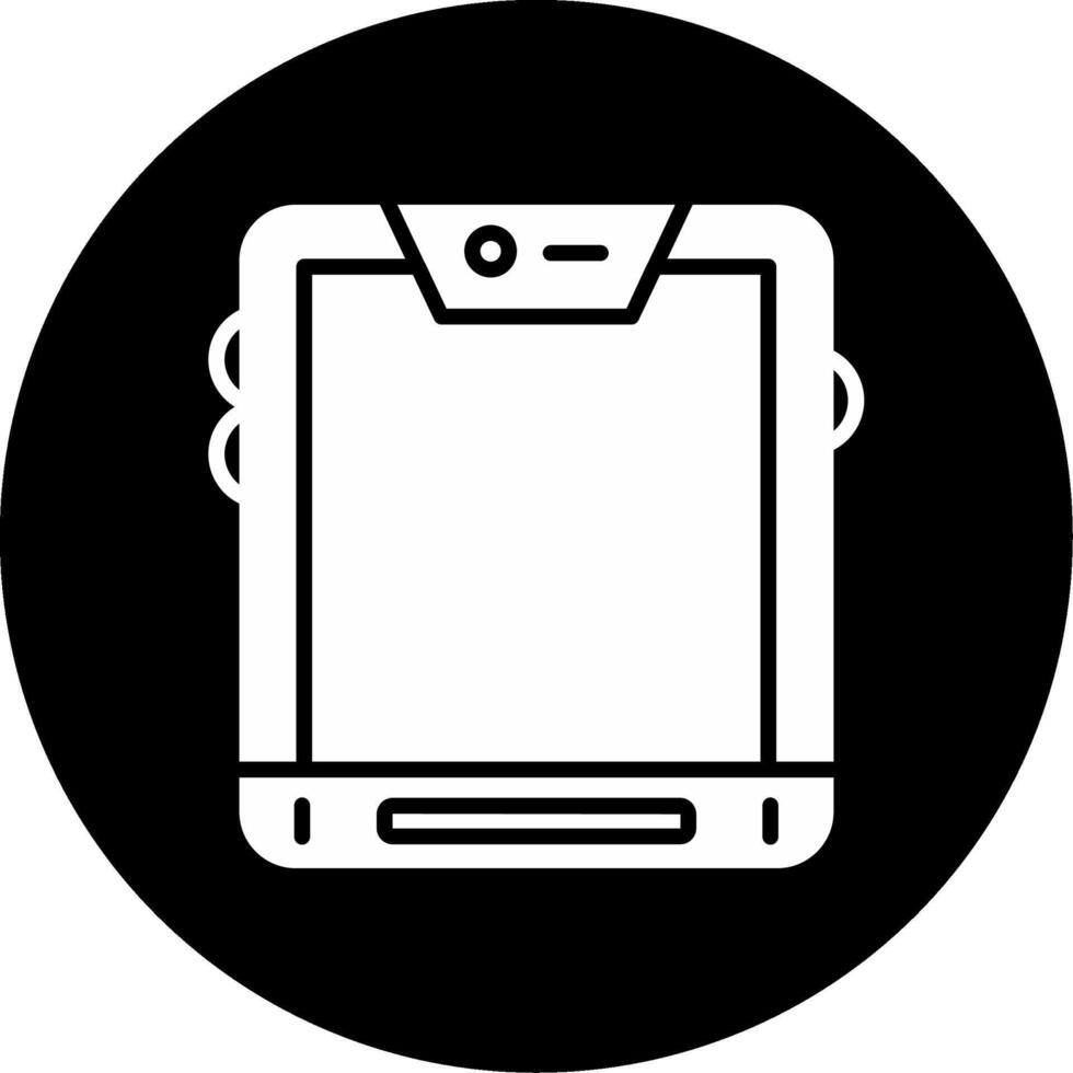 Digital Tablet Gadget Glyph Circle Inverted vector