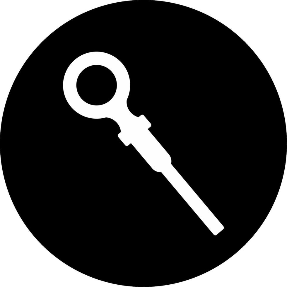 Metal Oil Dipstick Glyph Circle Inverted vector