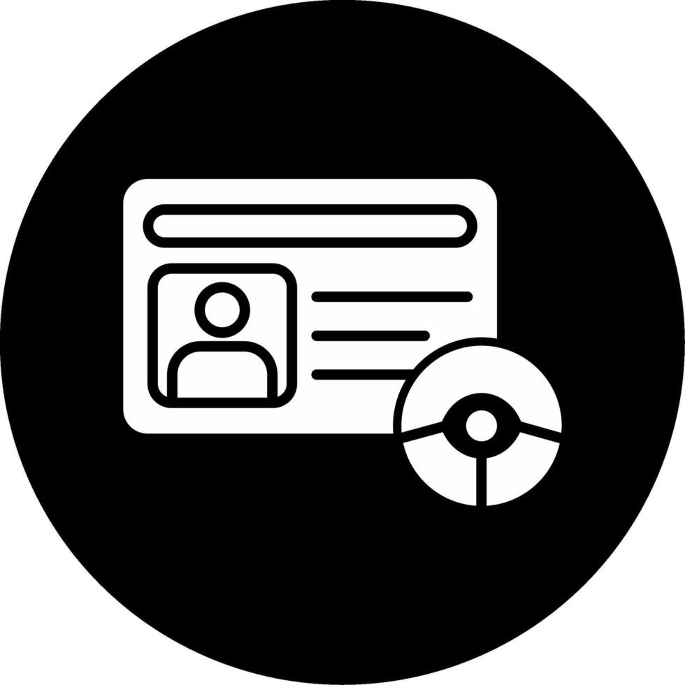 Issued Driving License ID Glyph Circle Inverted vector