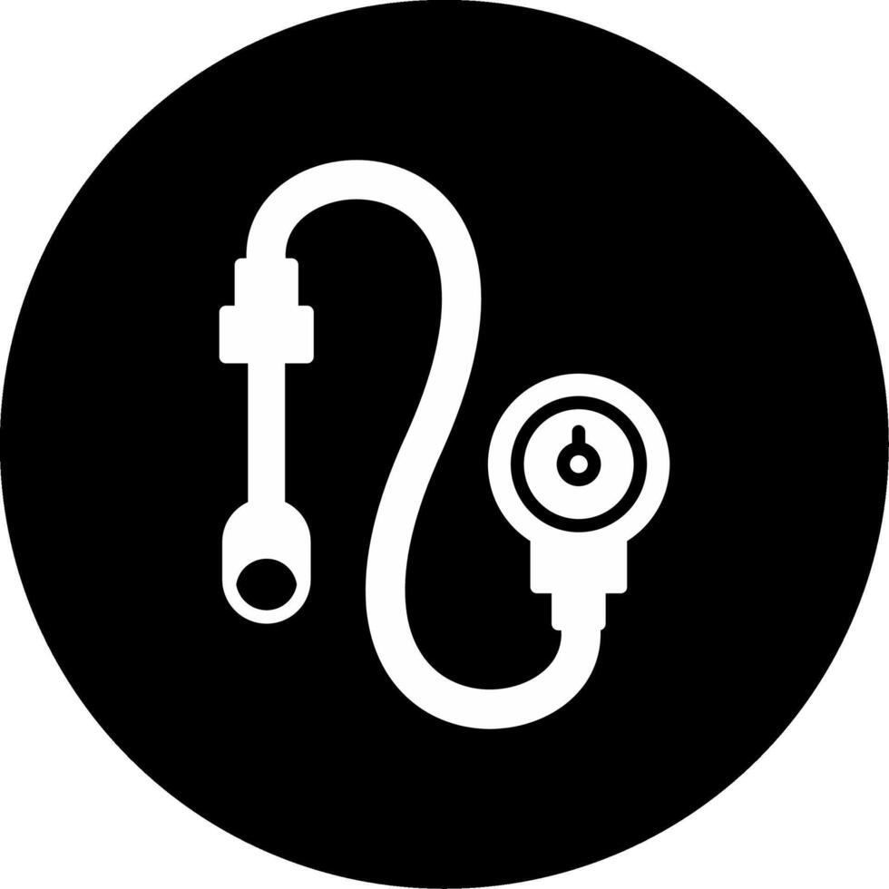 Digital Tire Pressure Gauge Glyph Circle Inverted vector