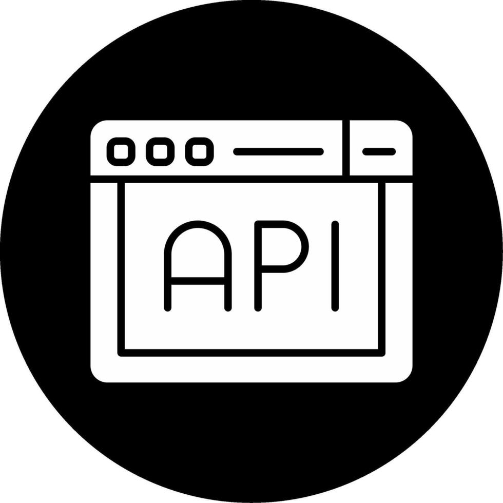 API Integration Gateway Glyph Circle Inverted vector