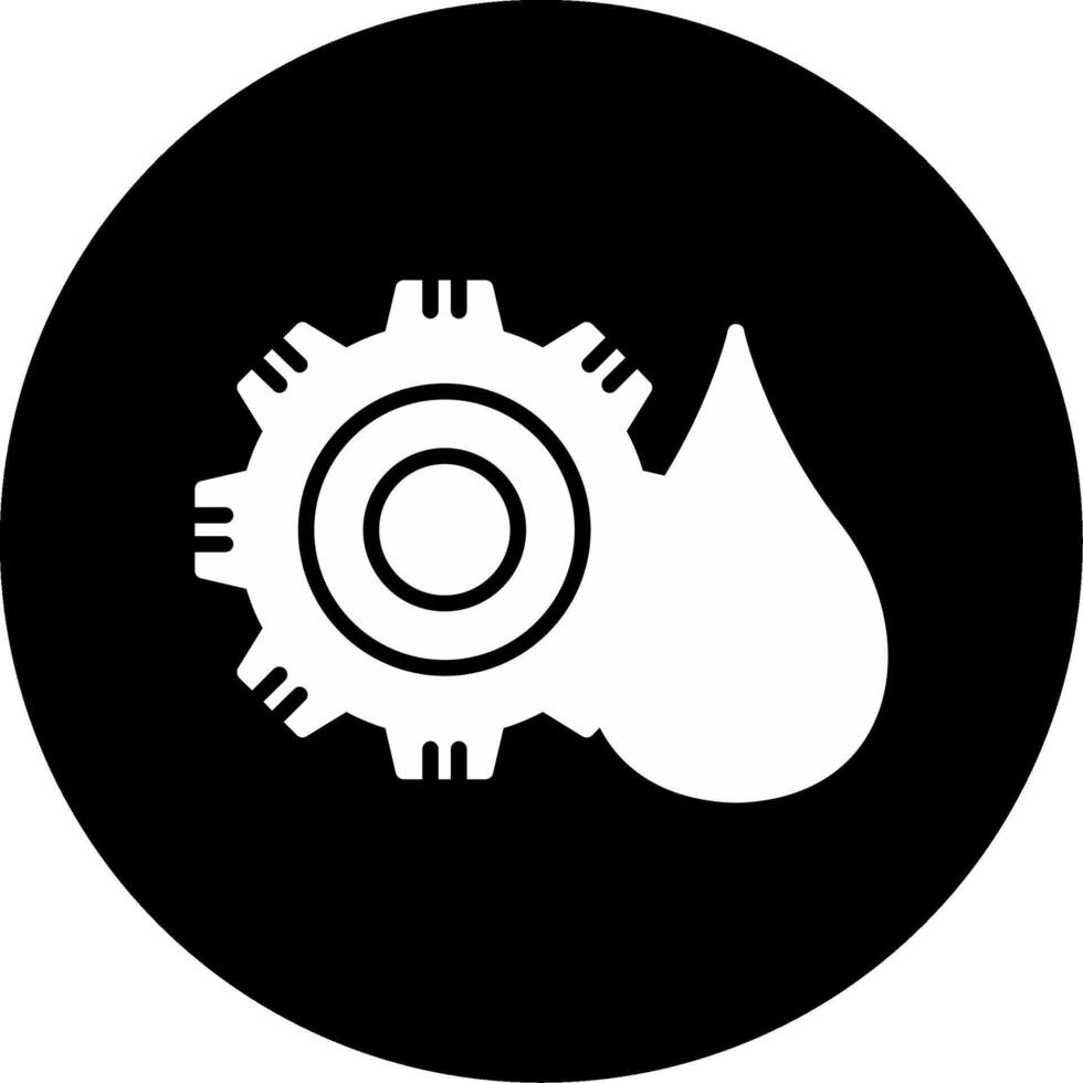 Rotating Water Pump Gear Glyph Circle Inverted vector