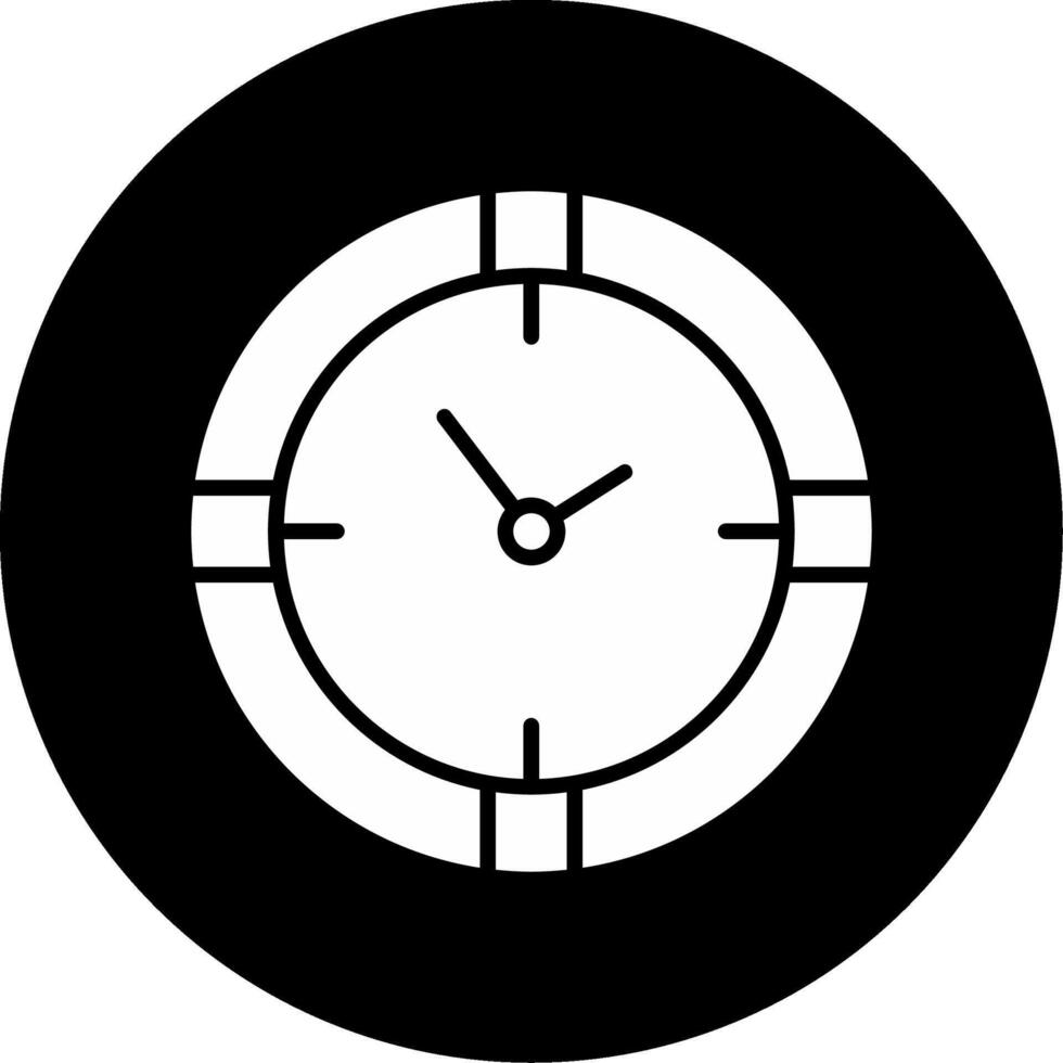 Wall Mounted Clock Glyph Circle Inverted vector