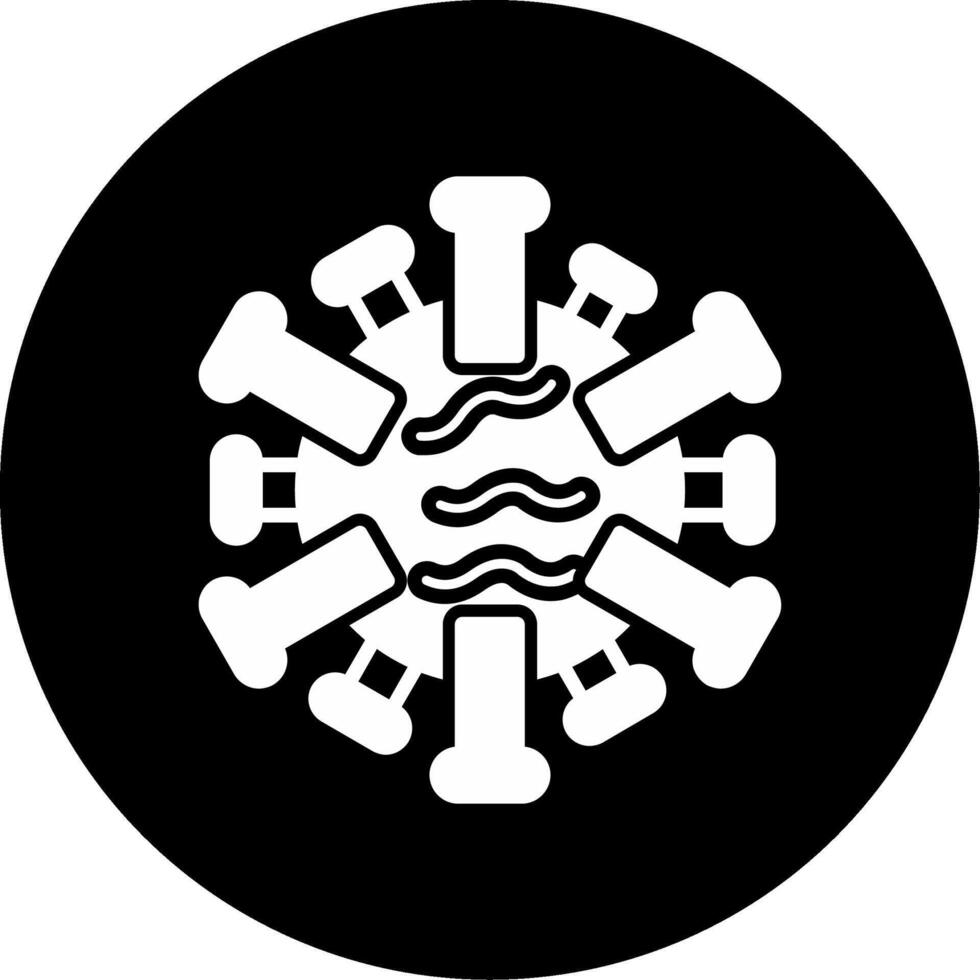 Borrelia burgdorferi Lyme Disease Spirochete Glyph Circle Inverted vector