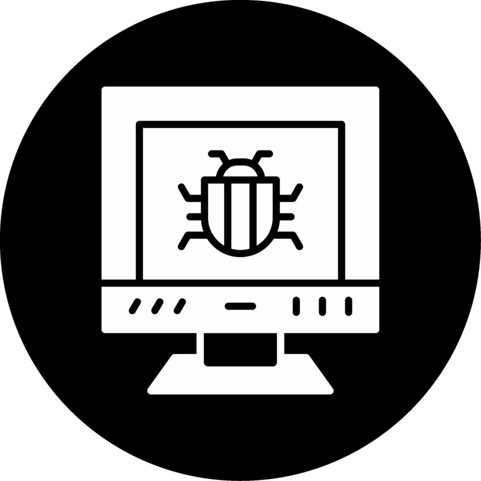 Software System Bug Errors Glyph Circle Inverted vector