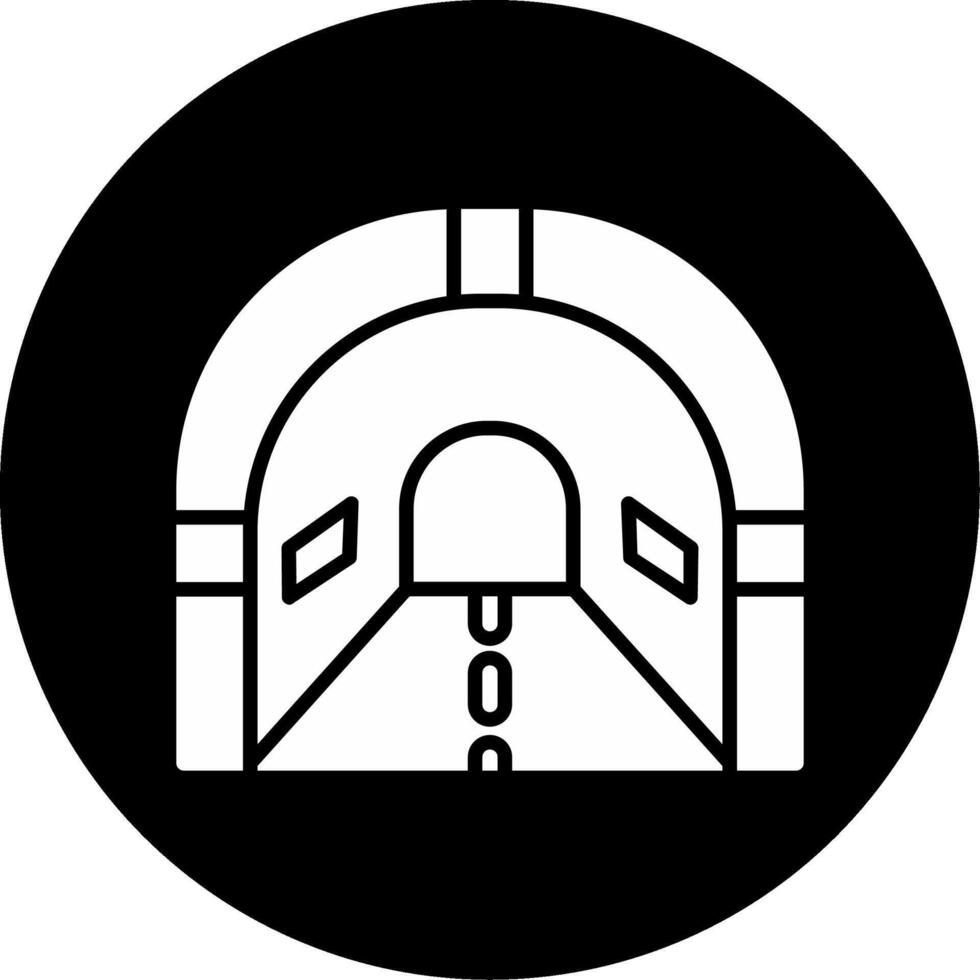 Tunnel Entrance Icon Glyph Circle Inverted vector