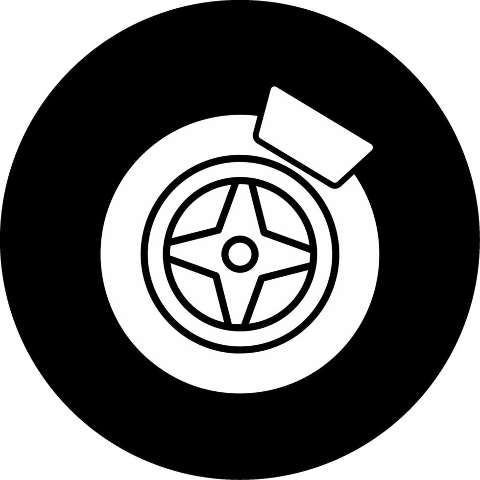 Ceramic Brake Pads Glyph Circle Inverted vector