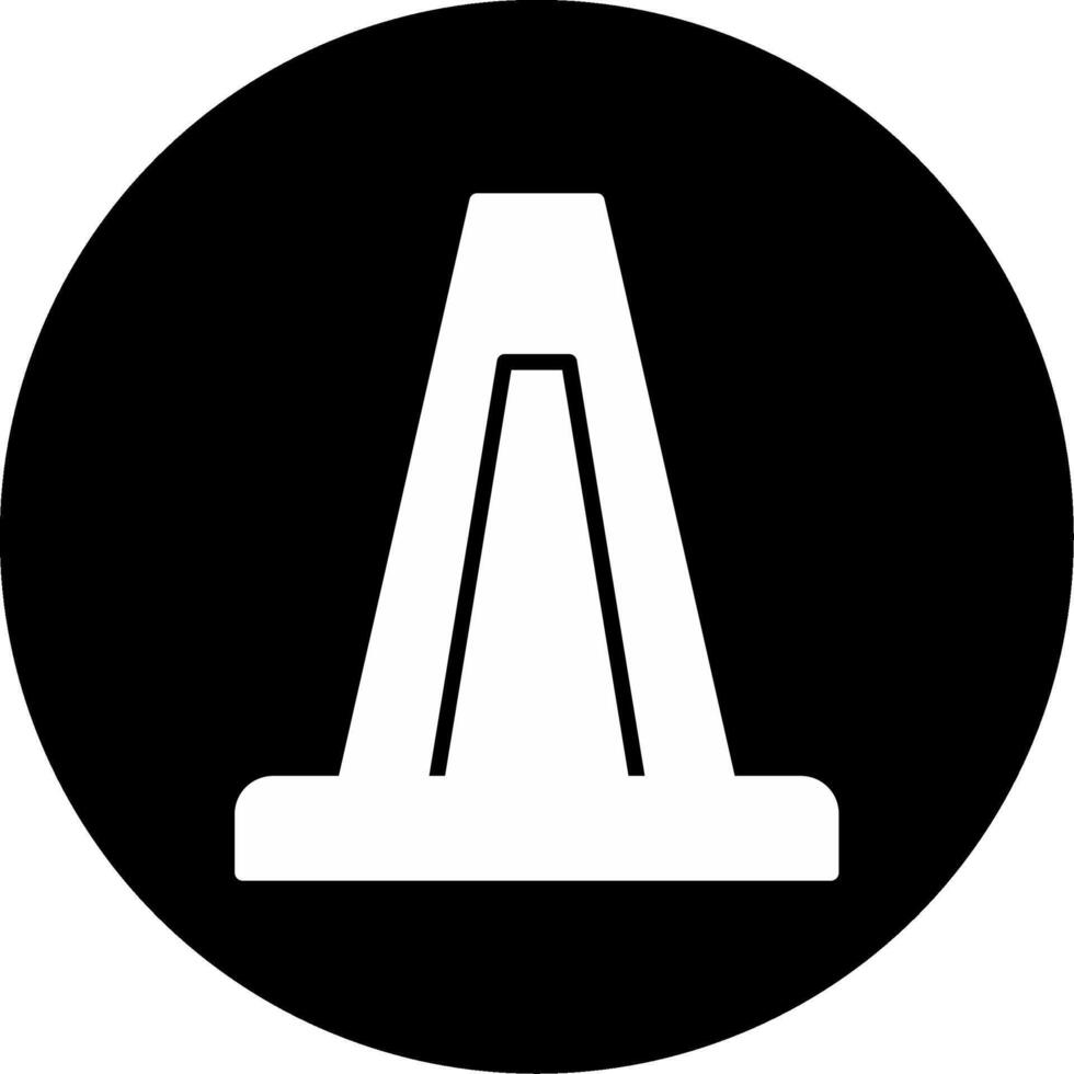 Road Center Divider Glyph Circle Inverted vector
