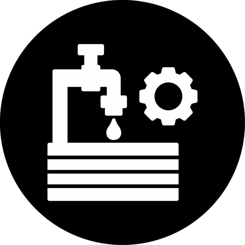 Industrial Water Pump Device Glyph Circle Inverted vector
