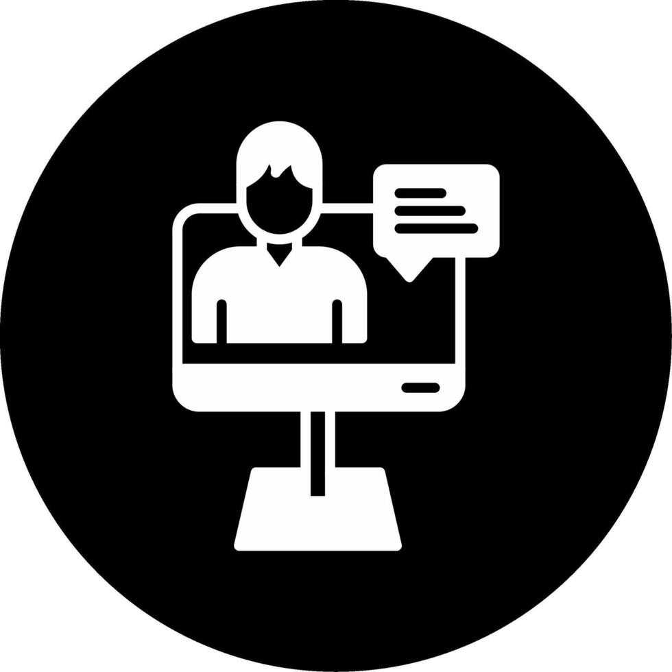 Virtual Team Conference Glyph Circle Inverted vector