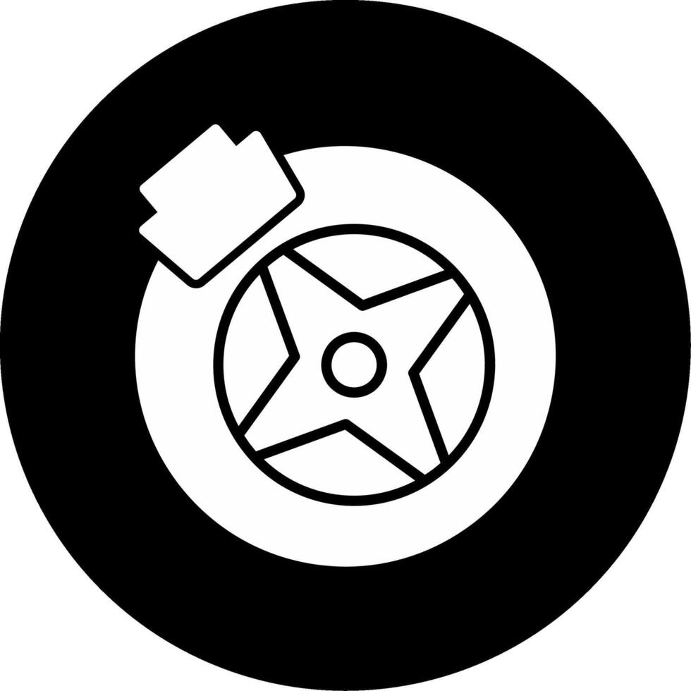 Ventilated Brake Disc Glyph Circle Inverted vector