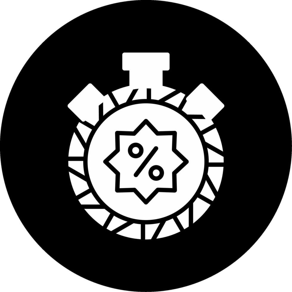 Price Cut Discount Deal Glyph Circle Inverted vector