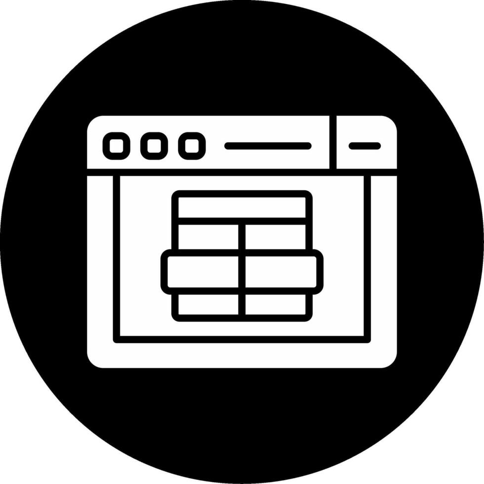 MySQL Server Icon Glyph Circle Inverted vector