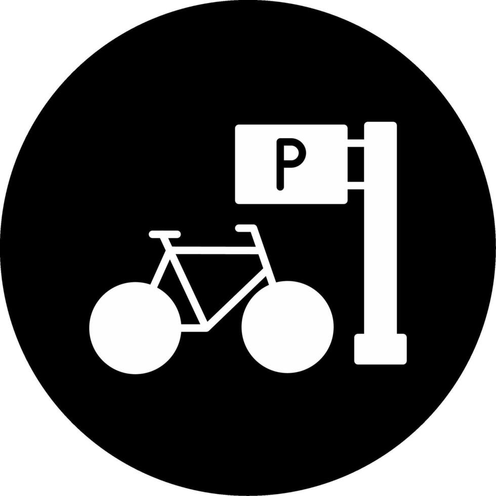 Onboard Bicycle Rack Area Glyph Circle Inverted vector