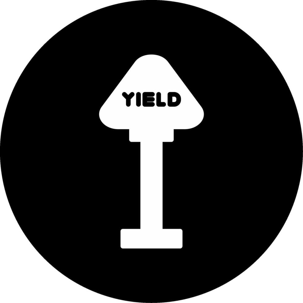 Yellow Yield Sign Symbol Glyph Circle Inverted vector