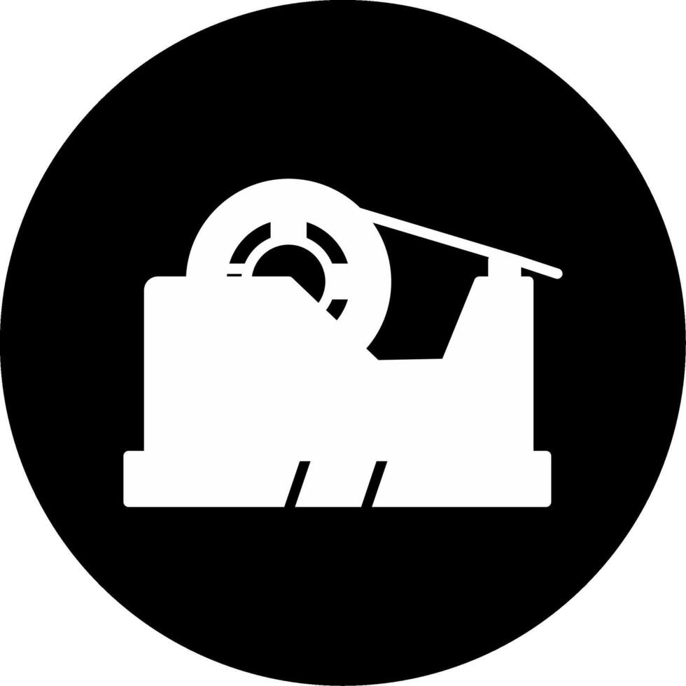 Tape Dispenser Roller Glyph Circle Inverted vector