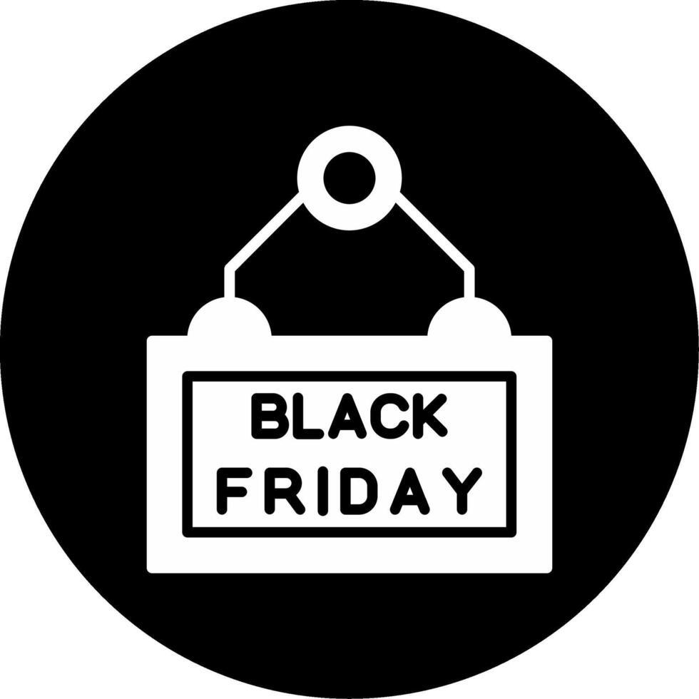 Black Friday Tag Badge Glyph Circle Inverted vector