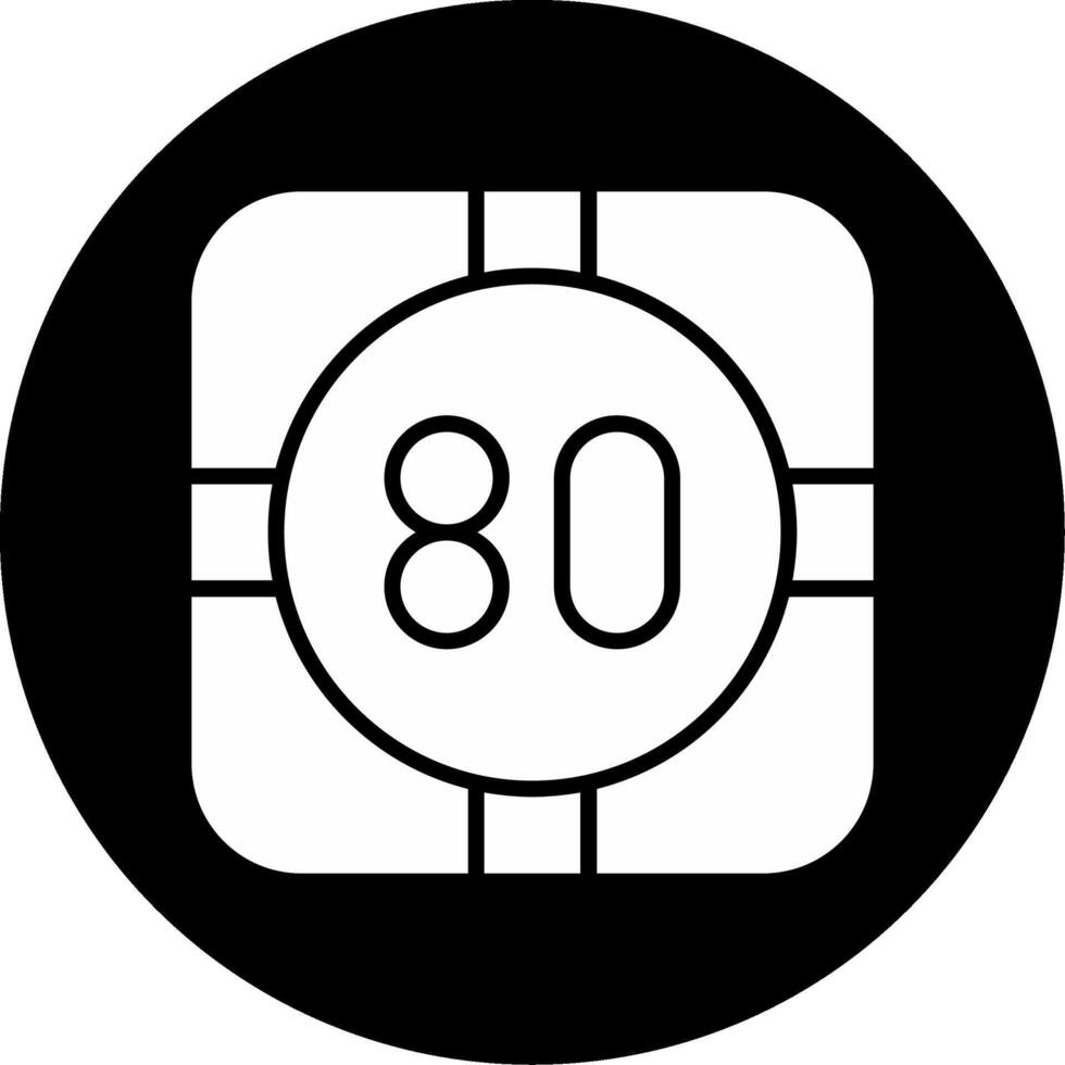 Speed Limit Road Sign Glyph Circle Inverted vector
