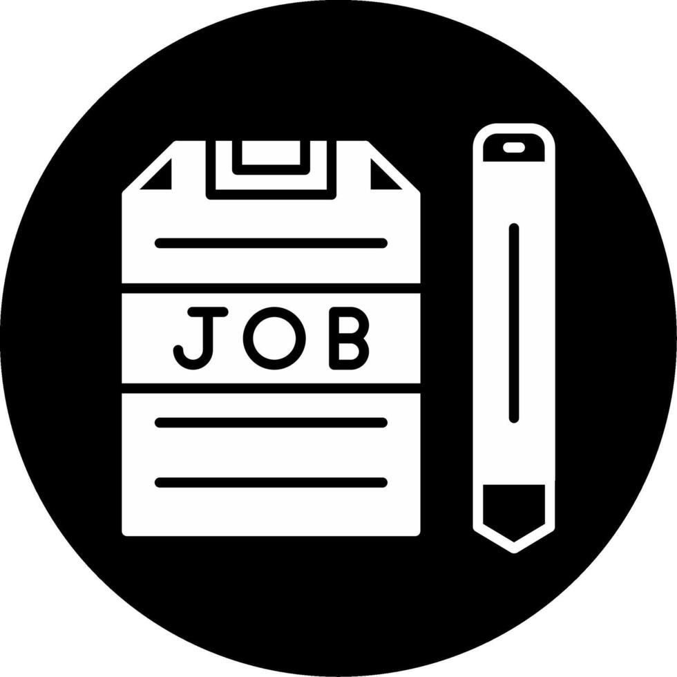 Detailed Job Role Description Glyph Circle Inverted vector