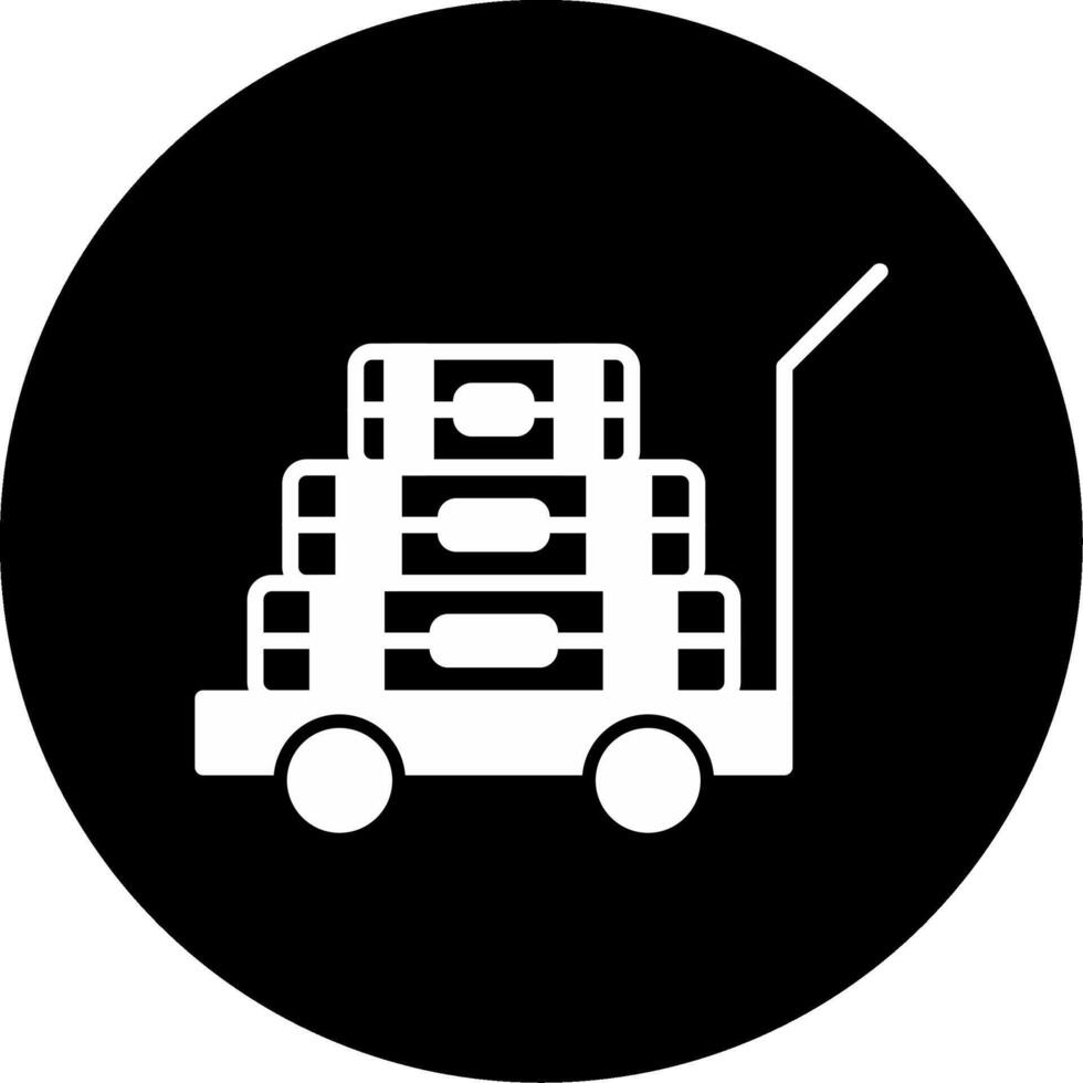 Luggage Storage Shelf in Train Glyph Circle Inverted vector