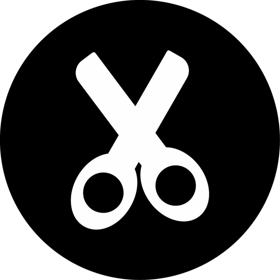 Steel Scissors Glyph Circle Inverted vector