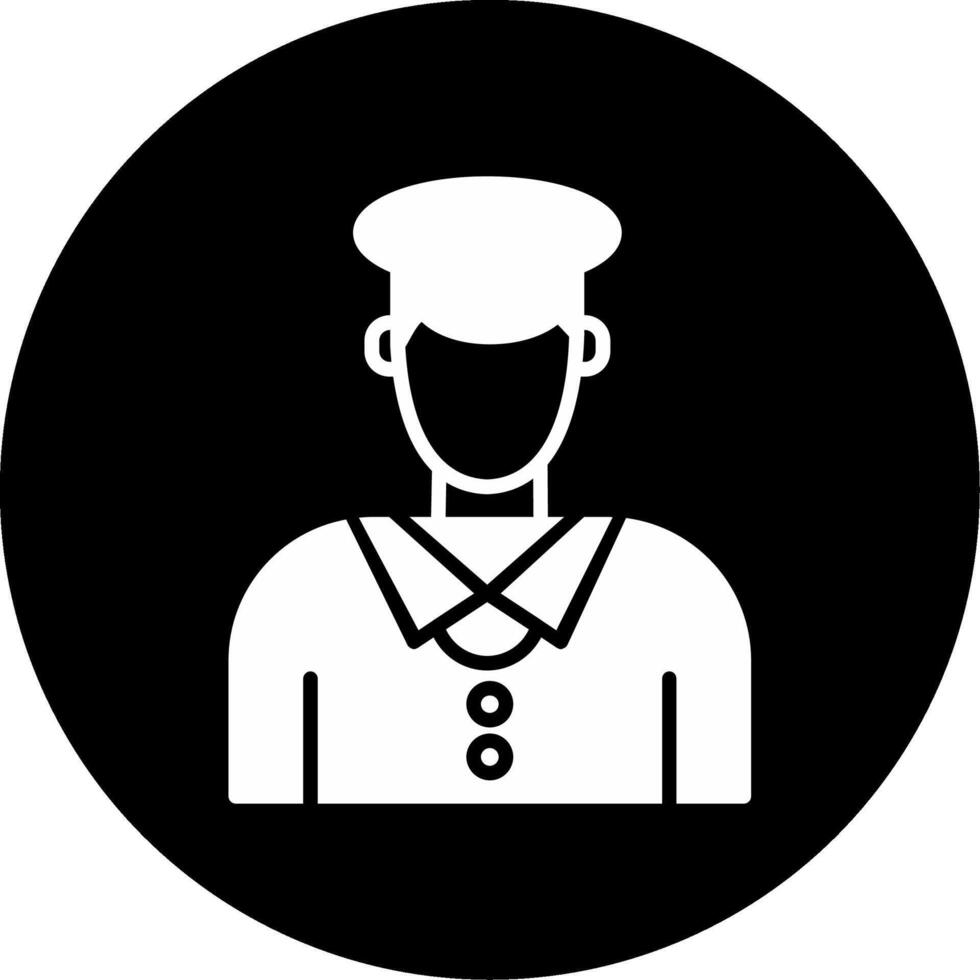 Train Conductor Cabin Glyph Circle Inverted vector