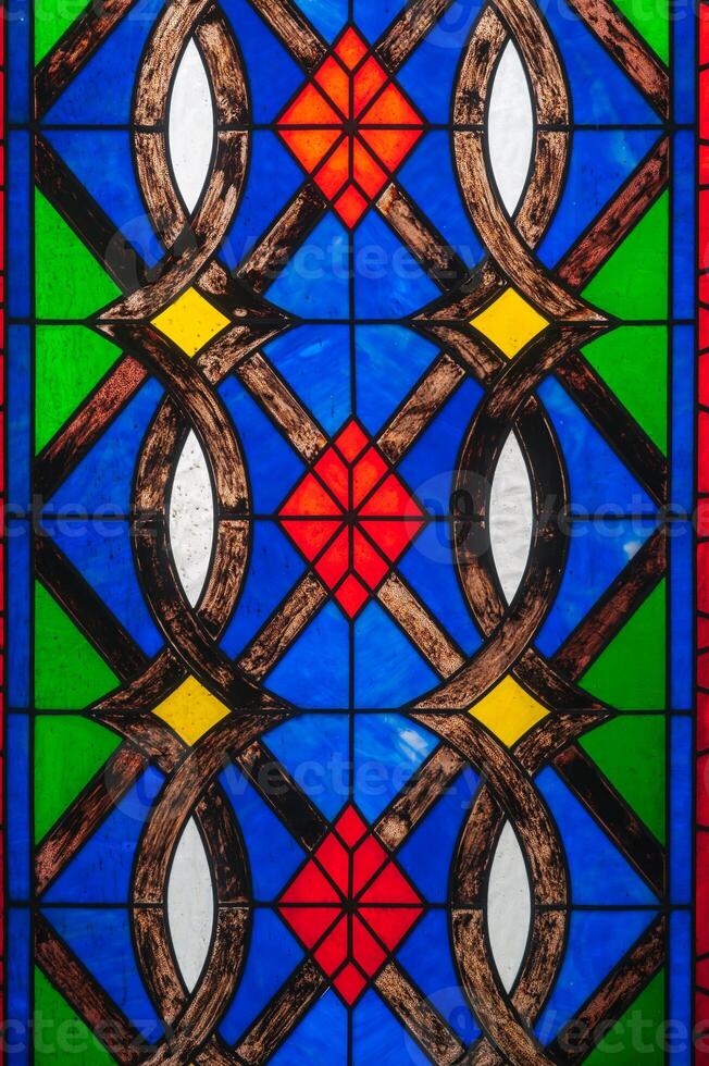 Abstract multicolored vintage window pattern. photo