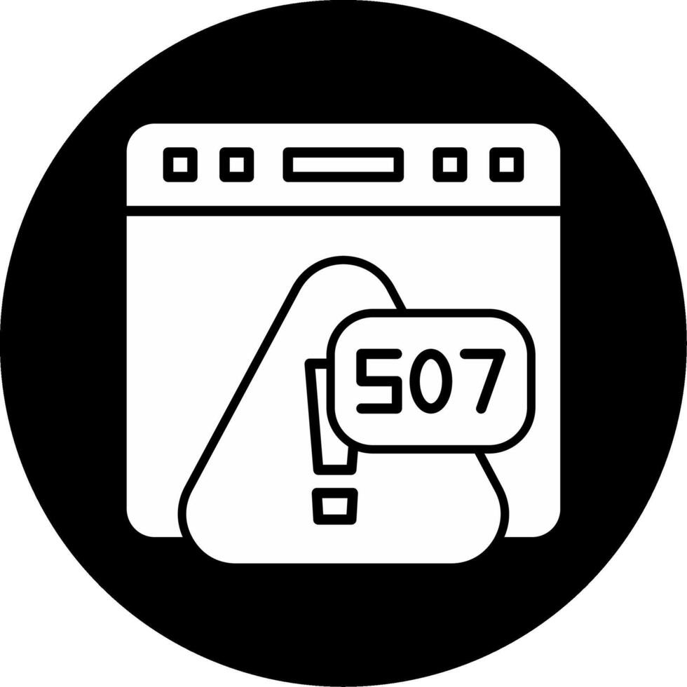 Error 507 Insufficient Storage Message Glyph Circle Inverted vector