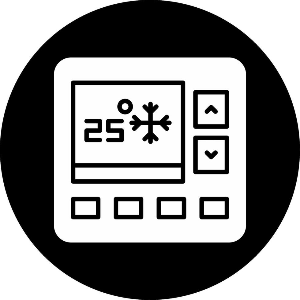 Engine Thermostat Valve Glyph Circle Inverted vector