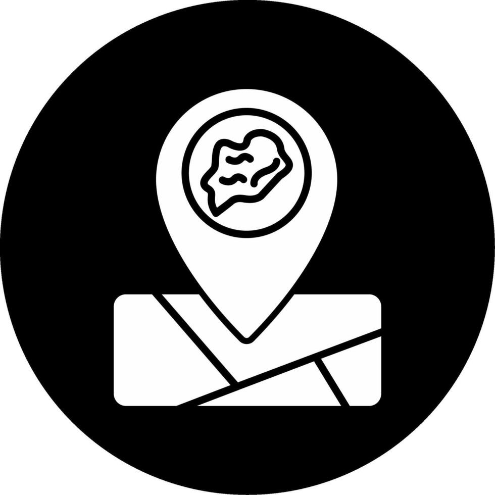 Riverbank Map Marker Glyph Circle Inverted vector