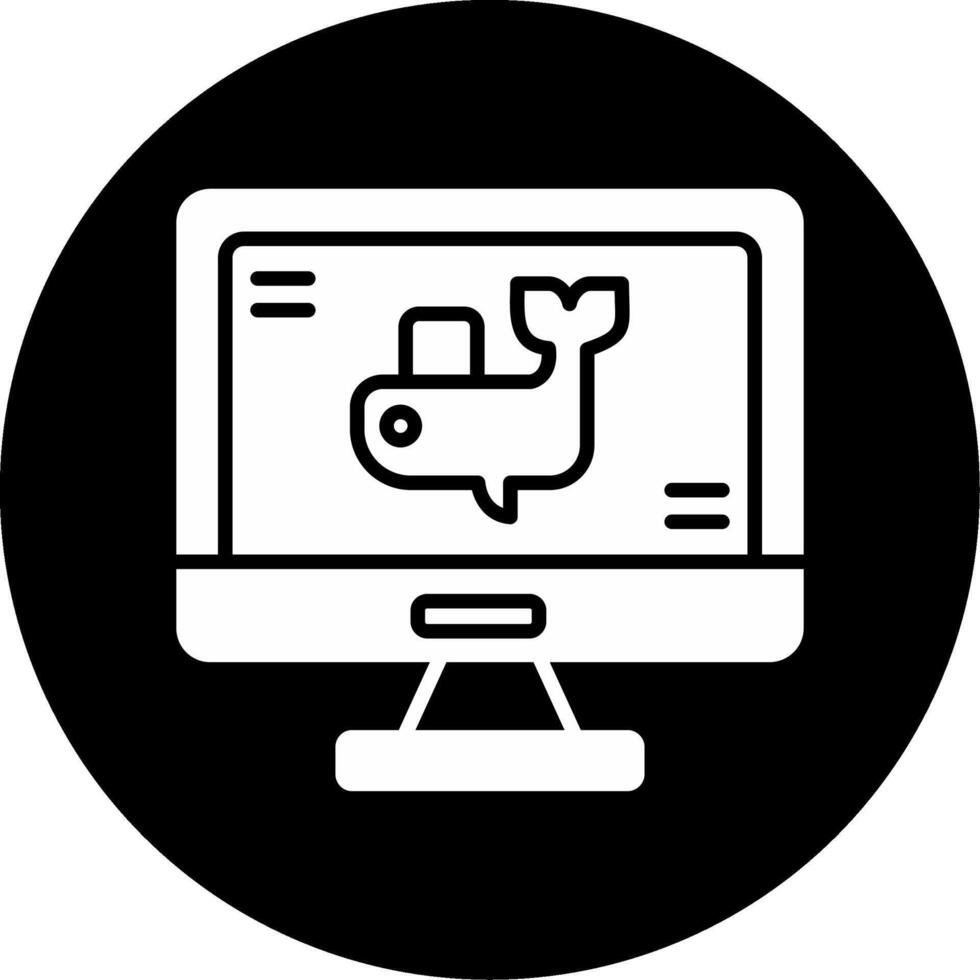 Docker Container Instance Glyph Circle Inverted vector