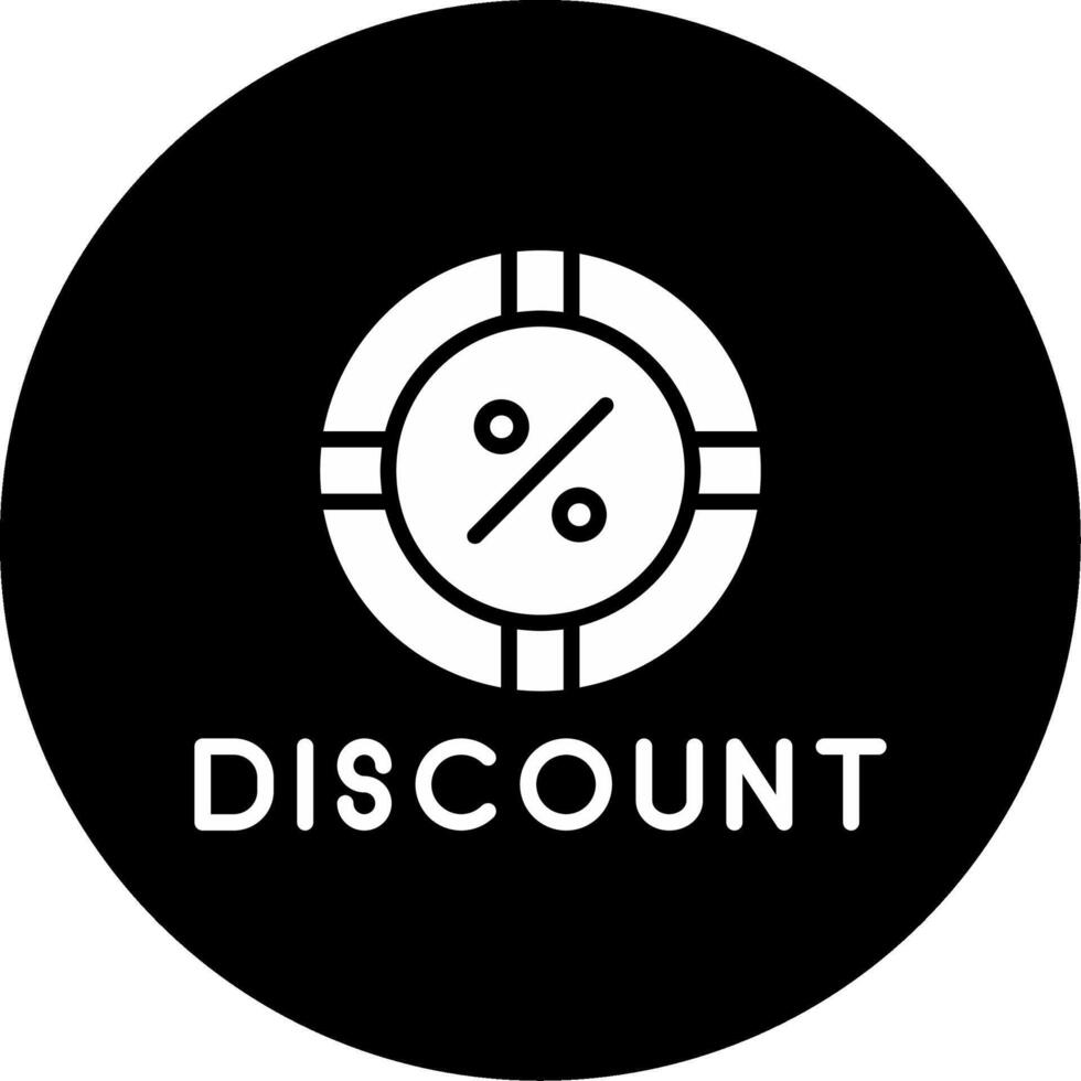 Discount Offer Notification Glyph Circle Inverted vector