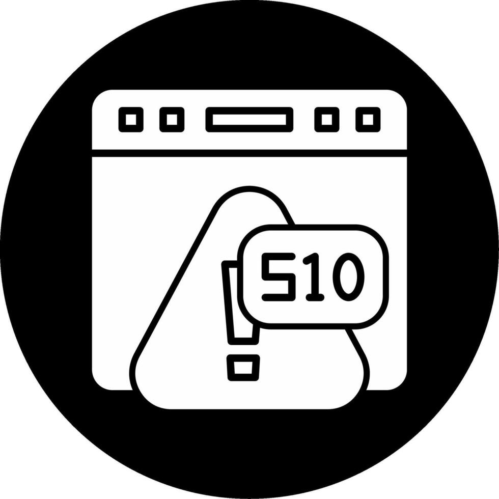 Error 510 Not Extended Request Glyph Circle Inverted vector