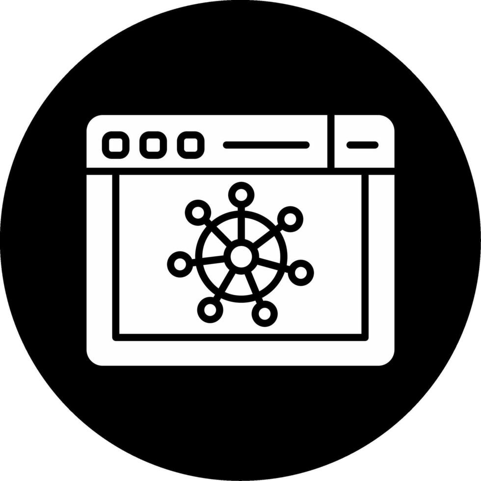 Kubernetes Cluster Management Glyph Circle Inverted vector