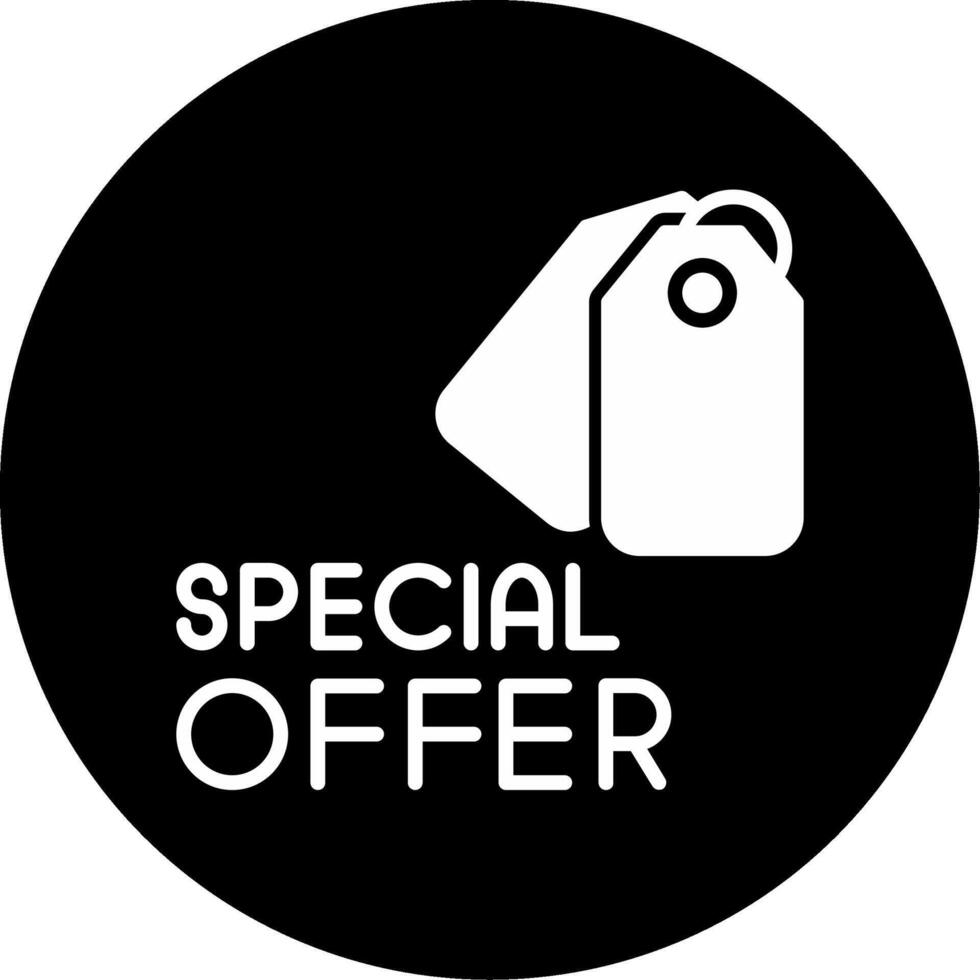 Exclusive Special Offer Message Glyph Circle Inverted vector