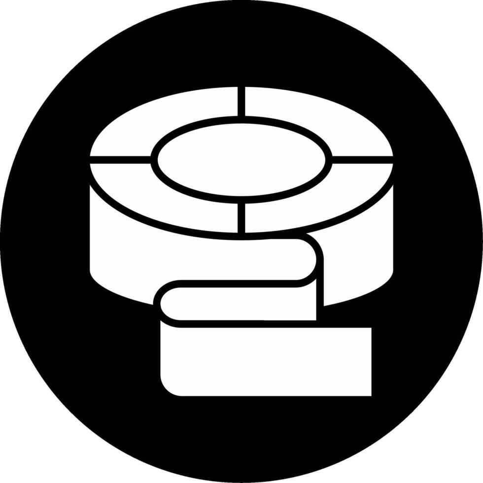 Transparent Adhesive Tape Glyph Circle Inverted vector