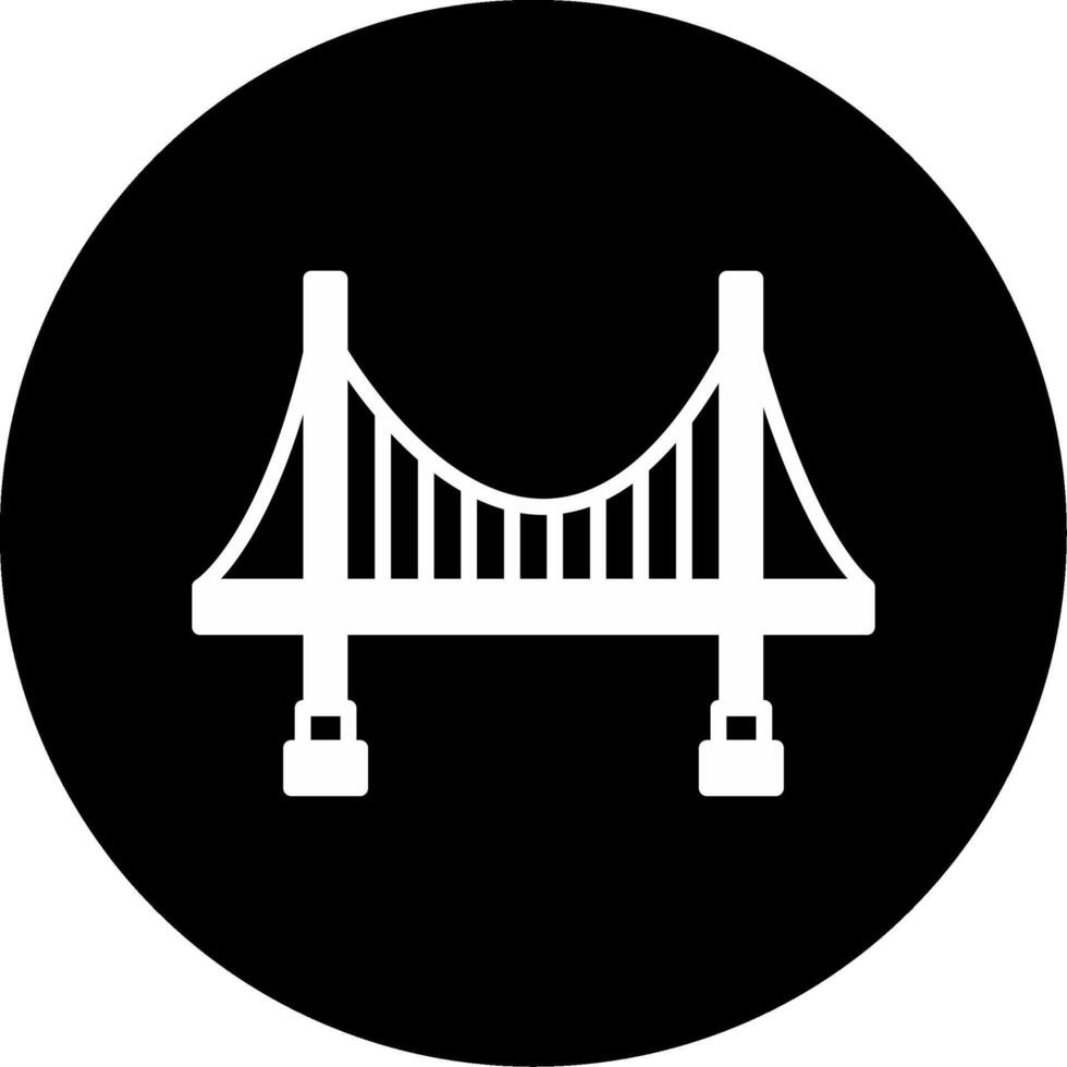 Urban Suspension Bridge Model Glyph Circle Inverted vector