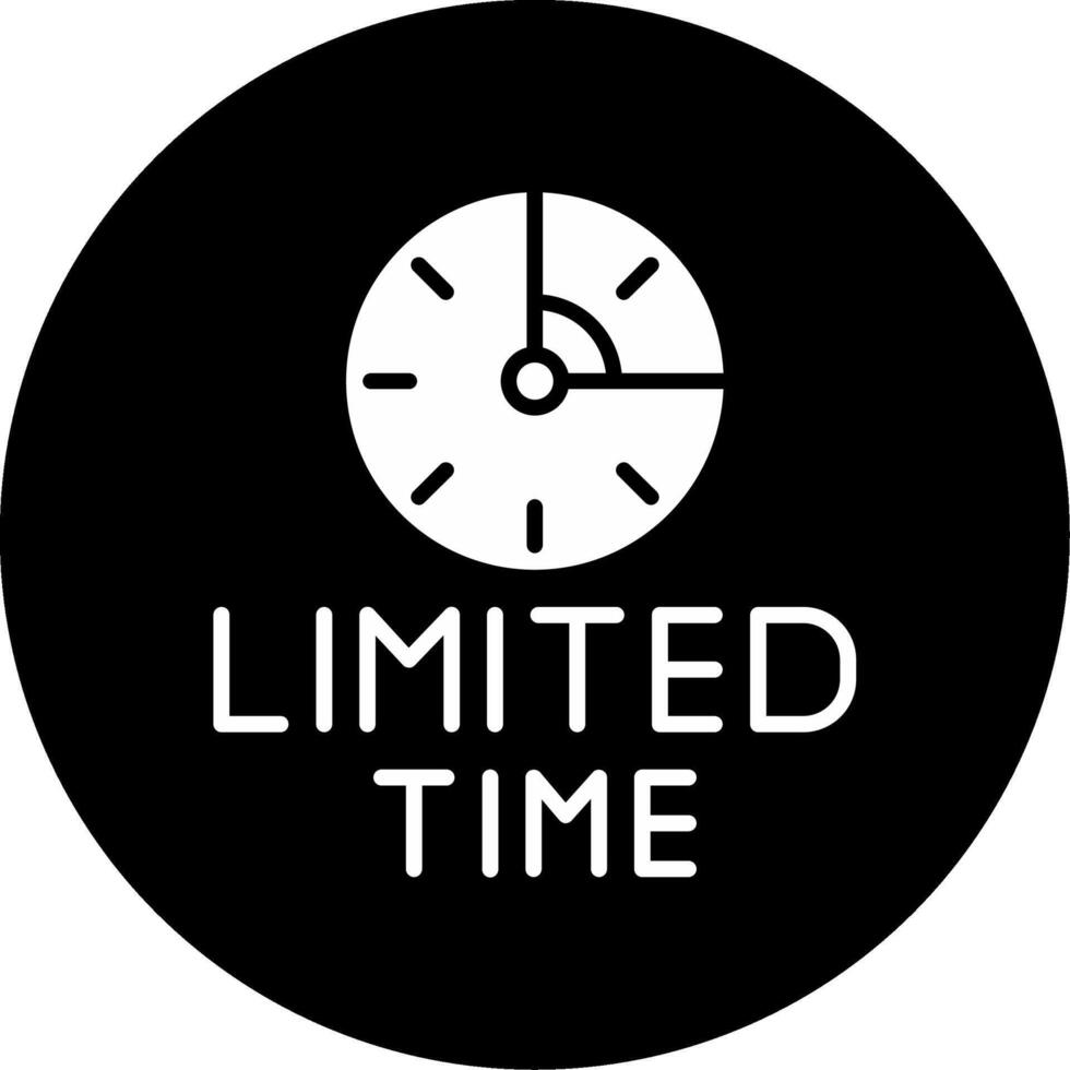 Limited Time Deal Alert Glyph Circle Inverted vector