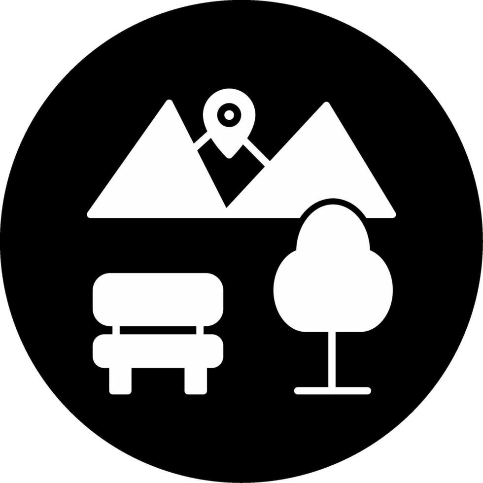 National Park Locator Icon Glyph Circle Inverted vector