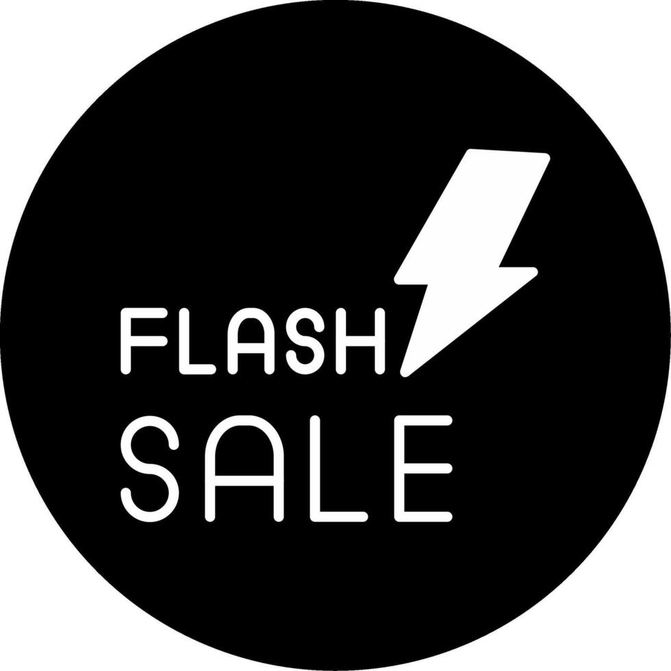 Flash Sale Announcement Glyph Circle Inverted vector