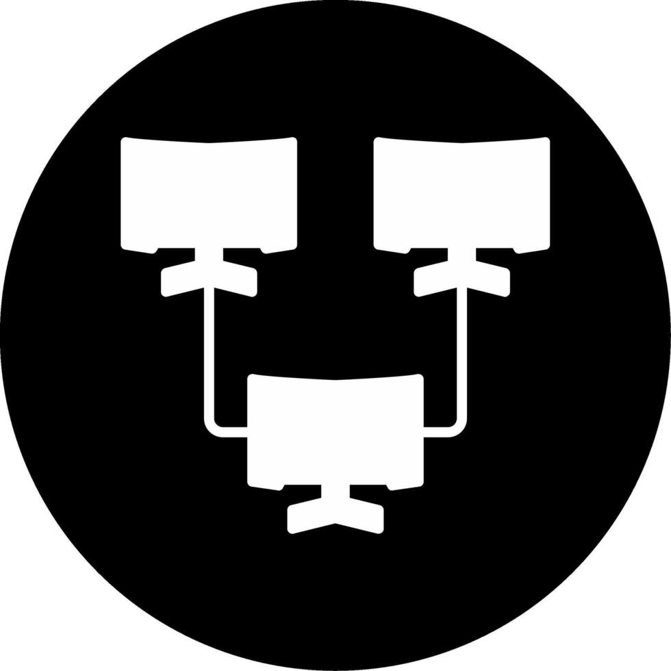 Local LAN Party Event Glyph Circle Inverted vector