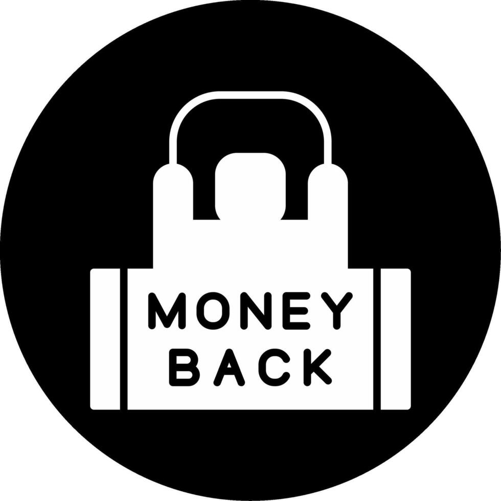 Guaranteed Money Back Assurance Glyph Circle Inverted vector